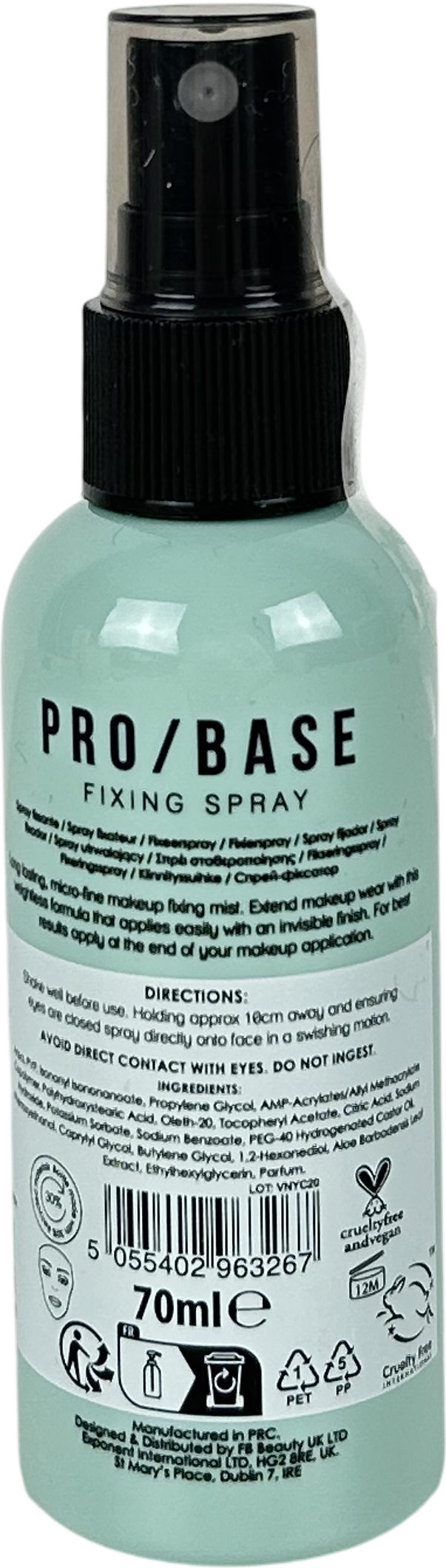 MUA Makeup Academy Academy Pro/base Fixing Spray, Long Wear Spray 70ml