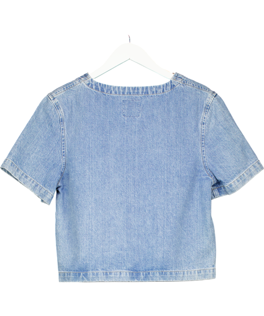 10x10 An Italian Theory Blue Denim Patch Motif Top UK S/M