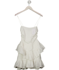 Lovers and Friends White Rosalind Tiered Cotton Mini Dress UK XS
