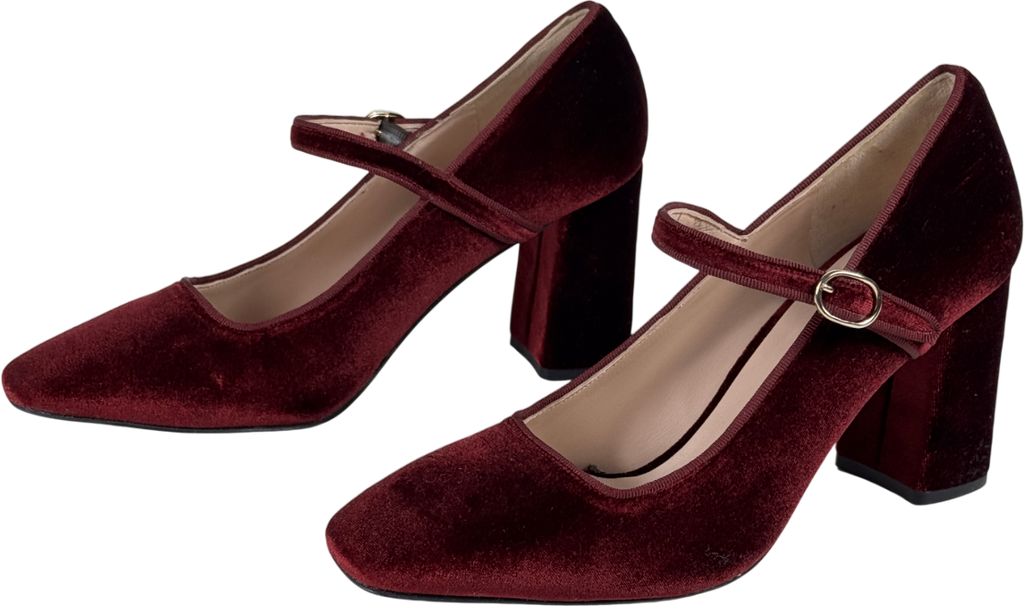 TUCKERNUCK Oxblood Velvet Julia Heels US10 UK 8 EU 41 👠