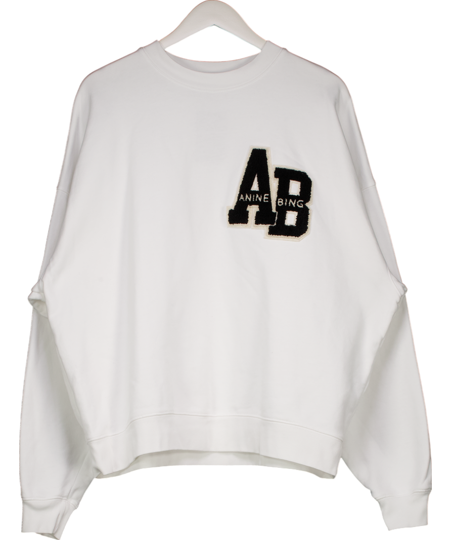 Anine Bing White Oversized Sweatshirt UK M