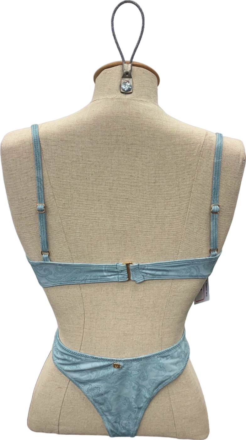 House of CB Blue Paisley Lingerie Set UK M