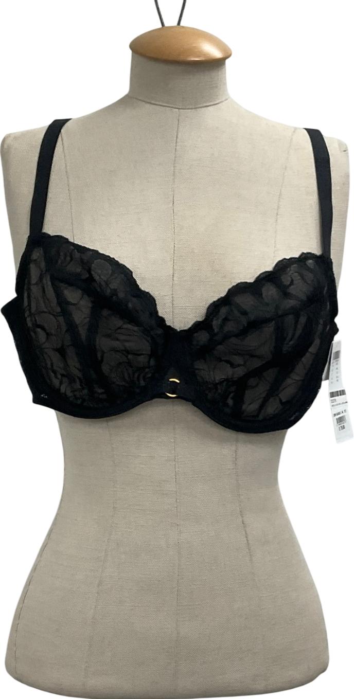 Chantelle Black Fleurs covering underwired bra UK 40C