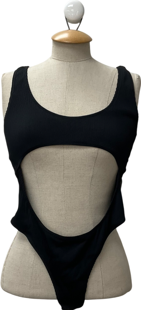 NEENA SWIM Black Cut Out One- Piece Swimsuit UK M