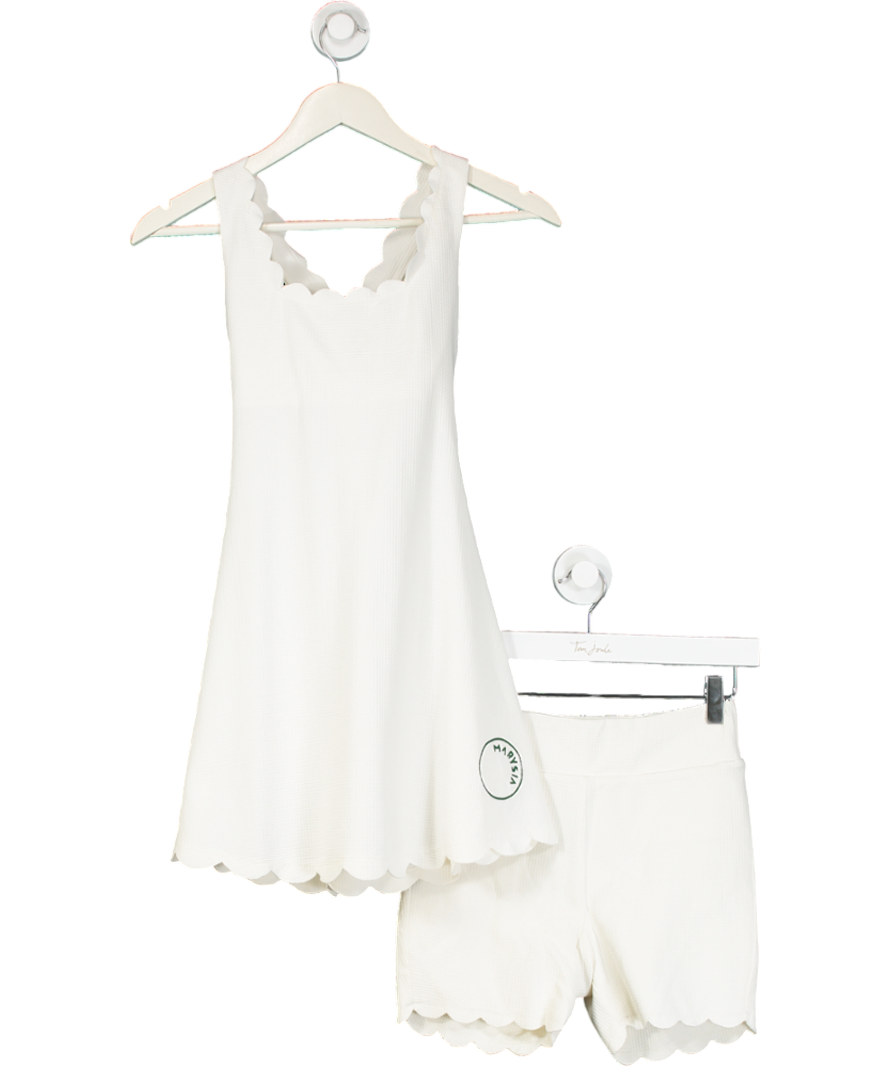 Marysia White Serena Scalloped Tennis Dress And Shorts UK 12