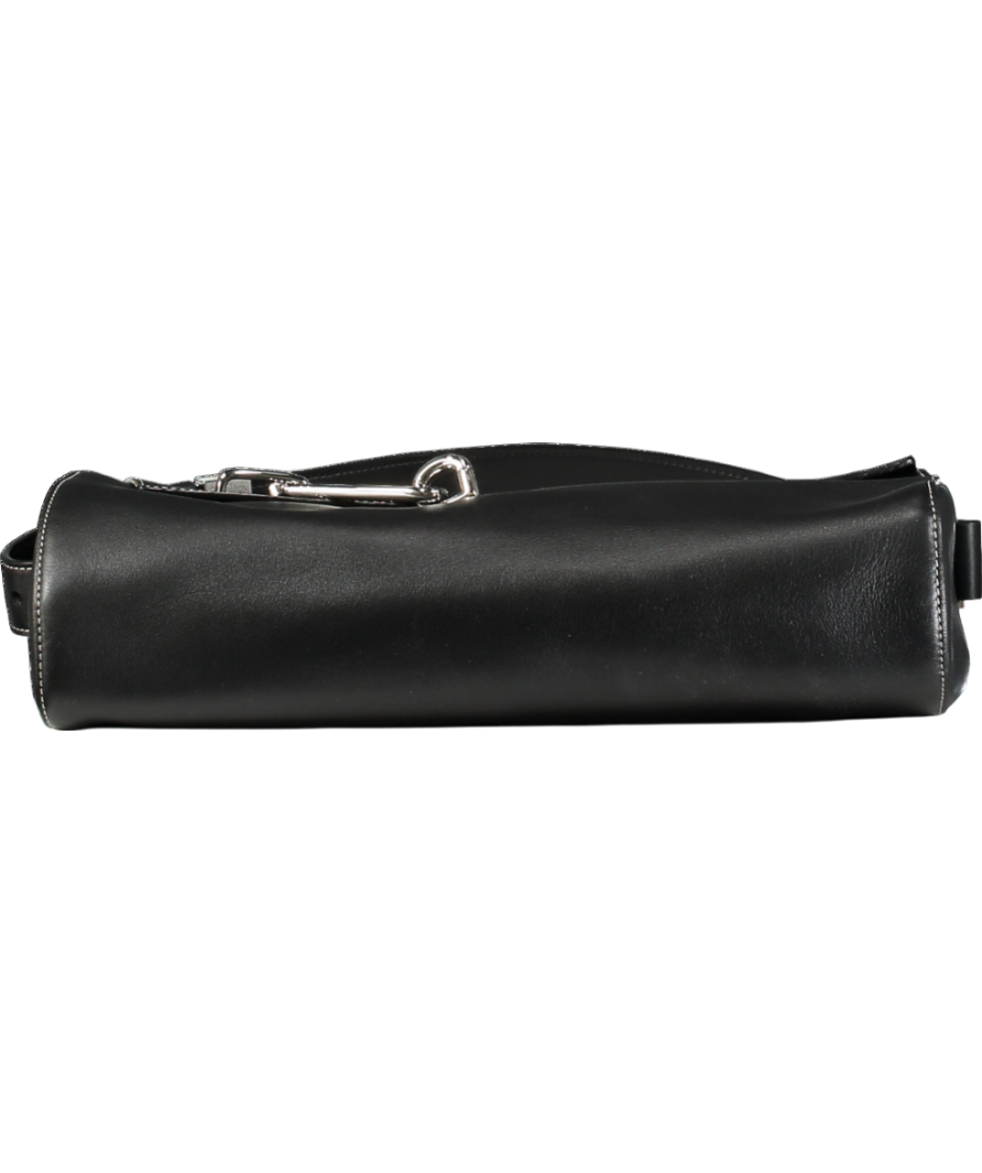 TAD FAB Black Softie Midi Calfskin Leather Shoulder Bag One Size