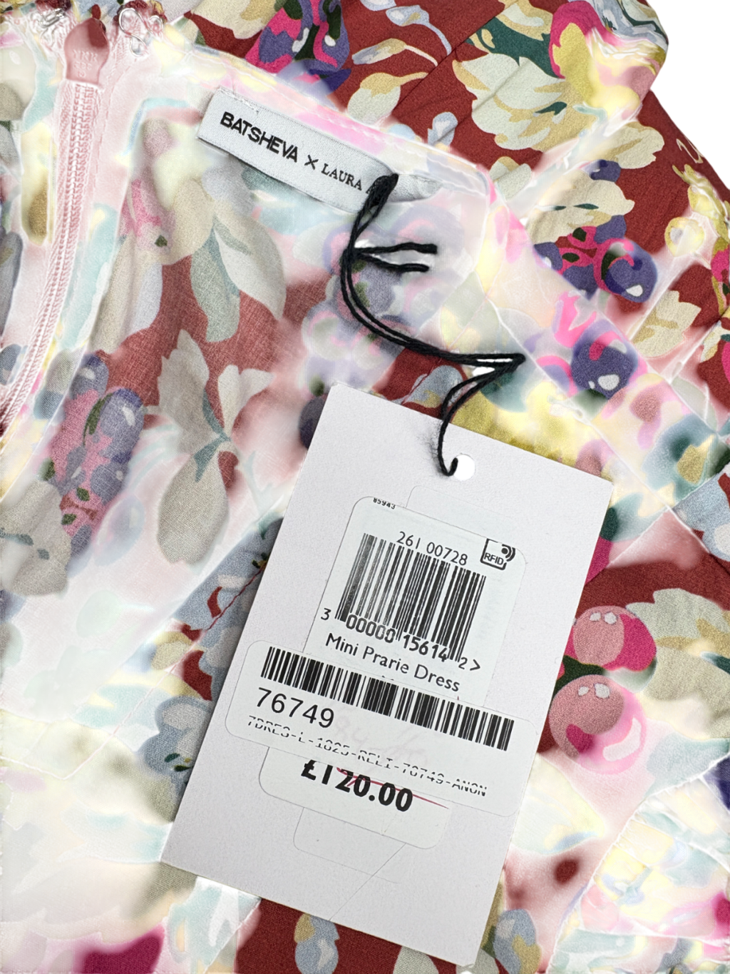 Batsheva x Laura Ashley Red Mini Prarie Dress UK 14