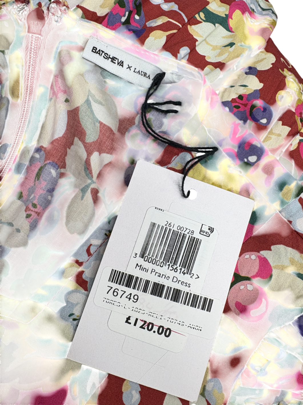 Batsheva x Laura Ashley Red Mini Prarie Dress UK 14