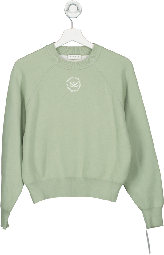 Sandro Green Embroidered Stay Cool Sweatshirt UK 6