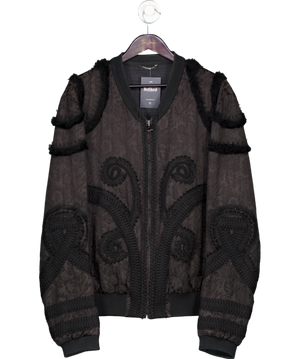 Dolce & Gabbana Black Embroidered Bomber Jacket UK L