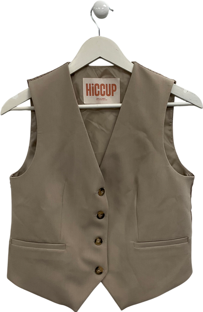 Hiccup Beige Button Down Vest UK S