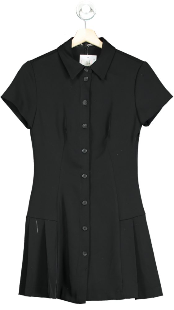 Zara Black Button-Down Dress UK XS