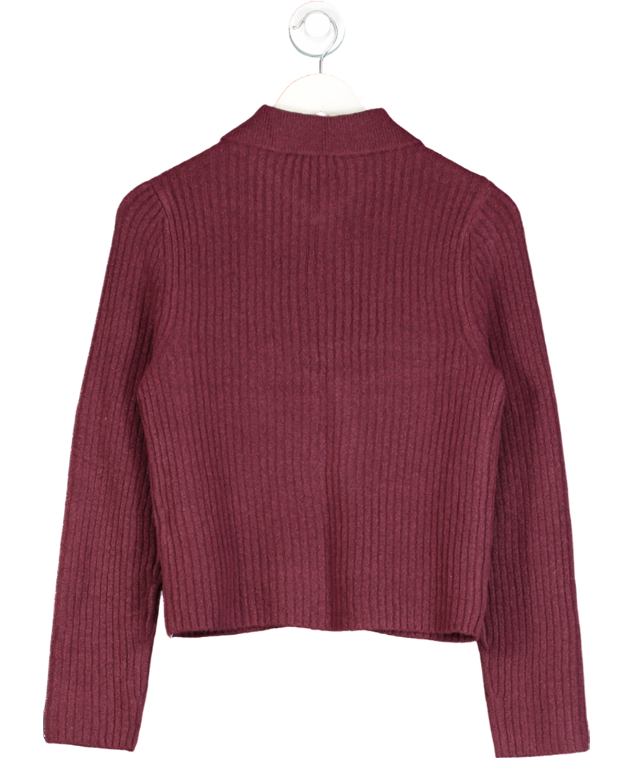 Abercrombie & Fitch Red Pearl Button Collared Cardigan UK XS