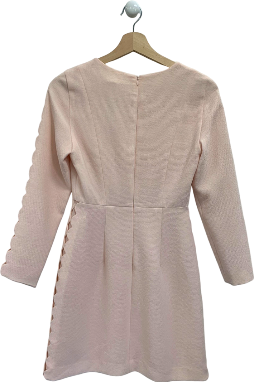 Club Monaco Pink Long Sleeve Dress with Cut-Out Detailing UK XS