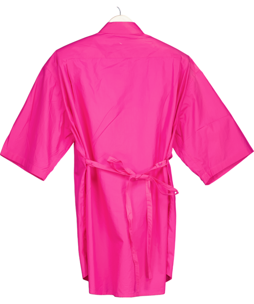 Paper Moon Seoul Pink Shoulder Pads Shirt Dress 100% Cotton One Size