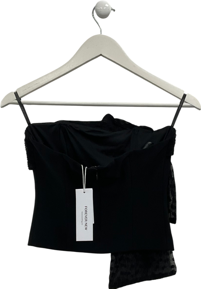 FOREVER NEW Black Sanni Bow Front Bustier UK XS
