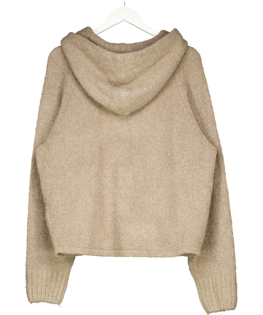 The Couture Club Brown Boucle Knit Hoodie UK S