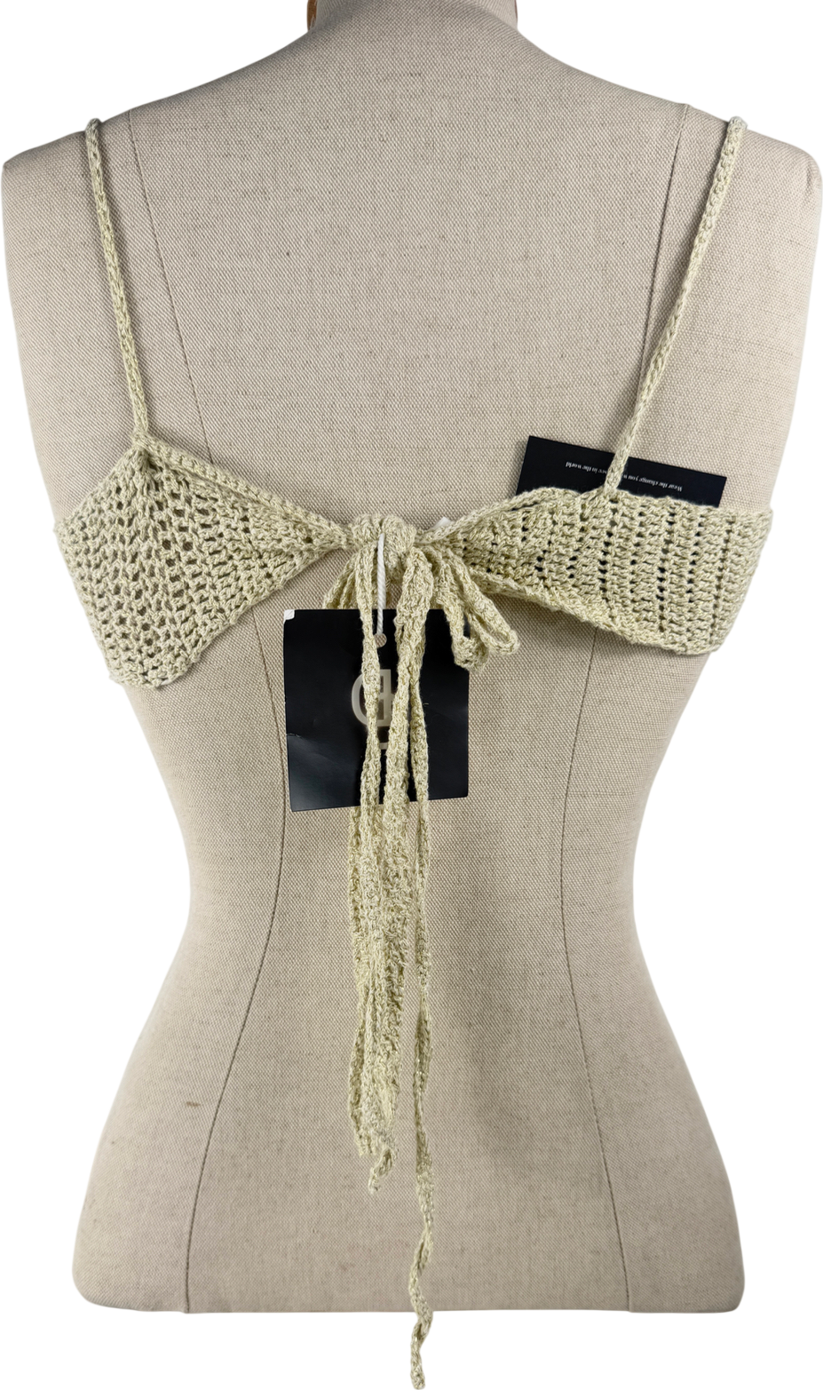 Dollies design Metallic Crochet Bikini Top UK M/L