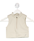 t/ala Cream Mock Neck Quater-zip Crop Top UK XS