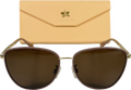 Mohala Brown Leah I Polarised Round Sunglasses Tuscan Rose Chain Temple