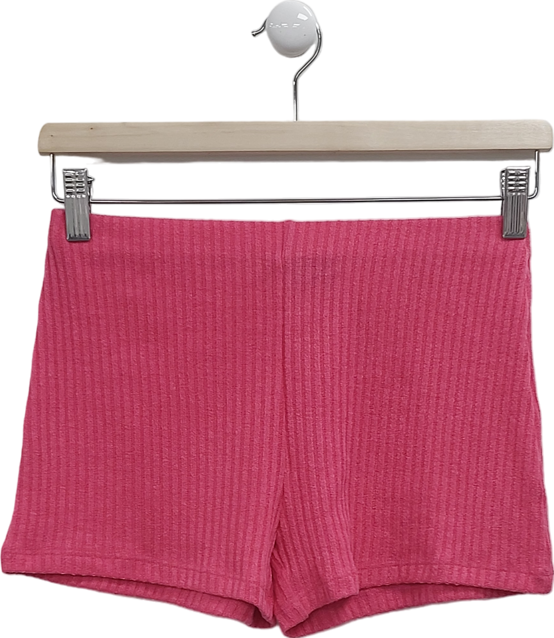 White Fox Pink Stretch Booty Shorts UK S