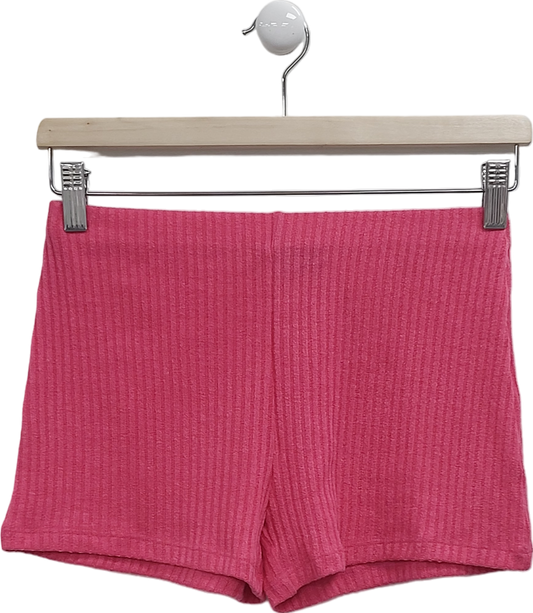 White Fox Pink Stretch Booty Shorts UK S