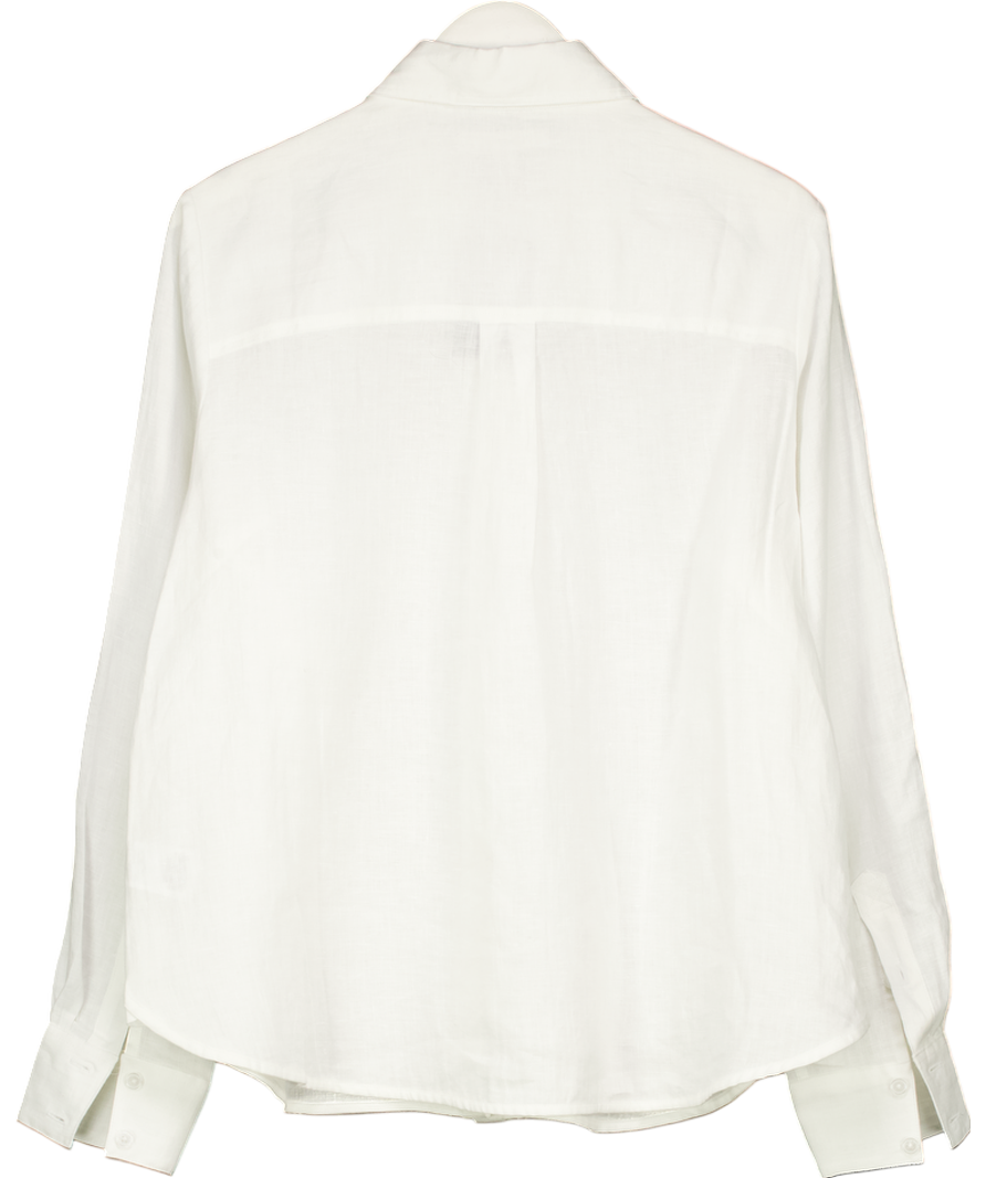 Boden White Sienna Linen Shirt UK 18
