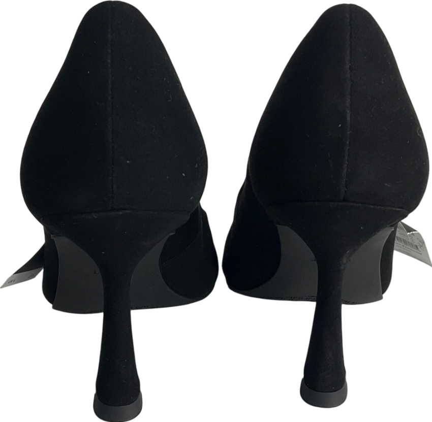 Next Black Forever Comfort® Leather Chisel Toe Heel Court Shoes UK 4 EU 37 👠