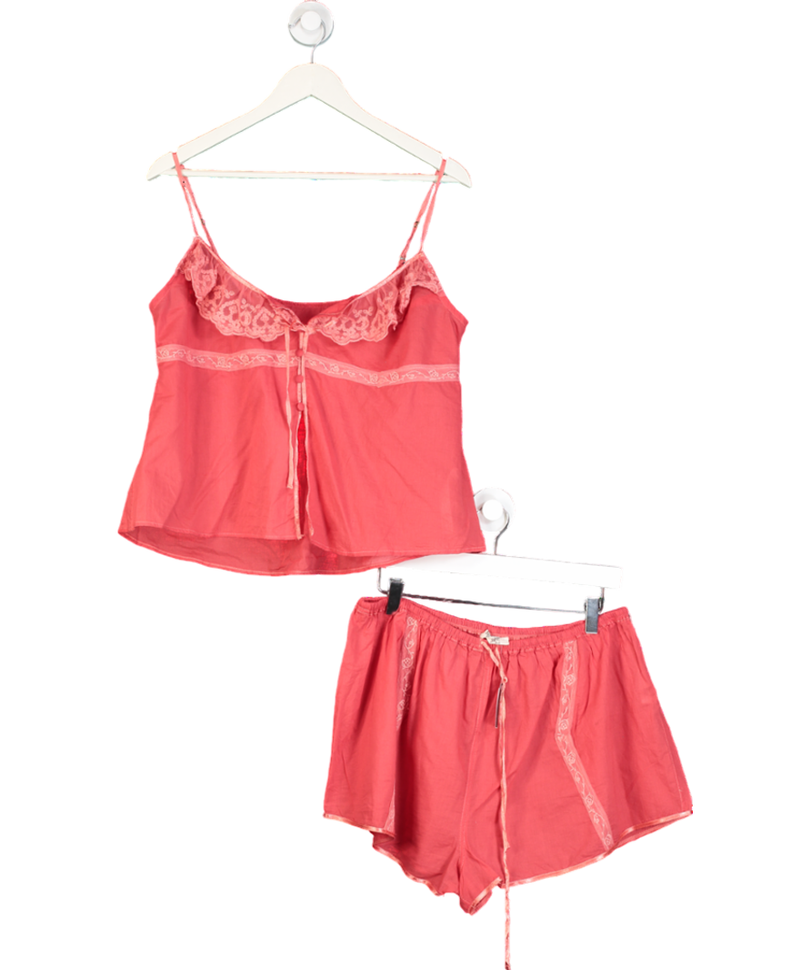 Free People Red Bring It Back Short Set UK M