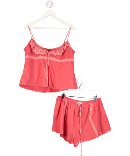 Free People Red Bring It Back Short Set UK M