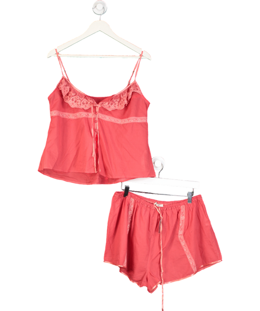 Free People Red Bring It Back Short Set UK M