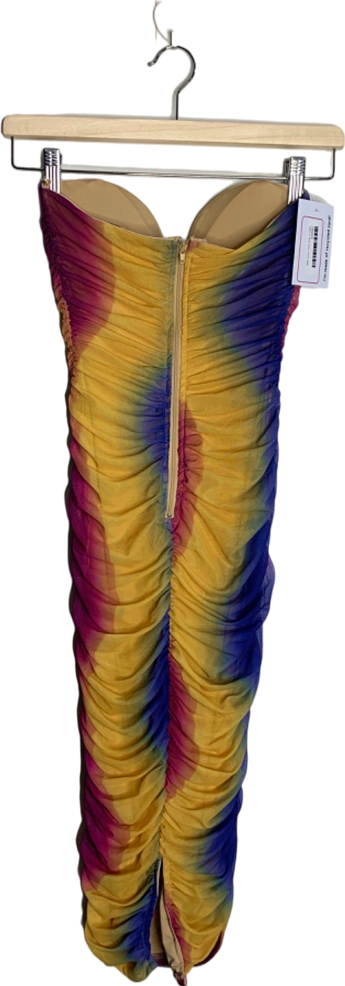 Fashion Nova Multicolour Strapless Ruched Dress XS