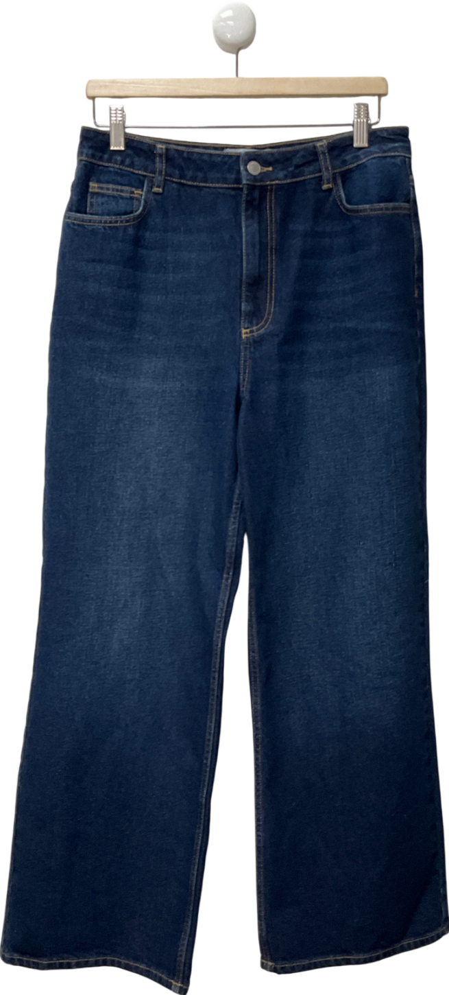 New Look Blue Adalae High-waist Wide Leg Jeans UK 12