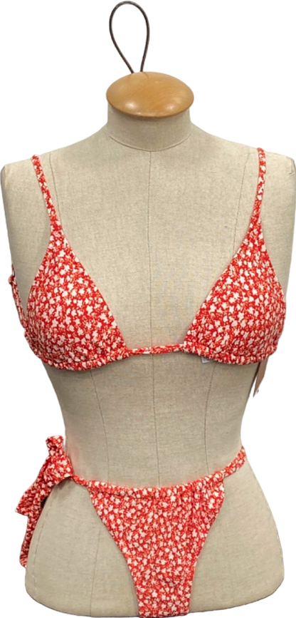Mango Red Floral Bikini Set M