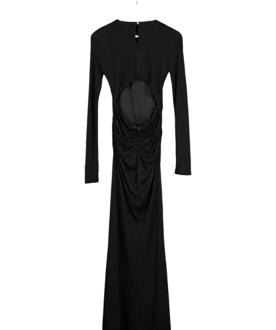 Karen Millen Black Premium Stretch Crepe Jersey Maxi Dress UK S