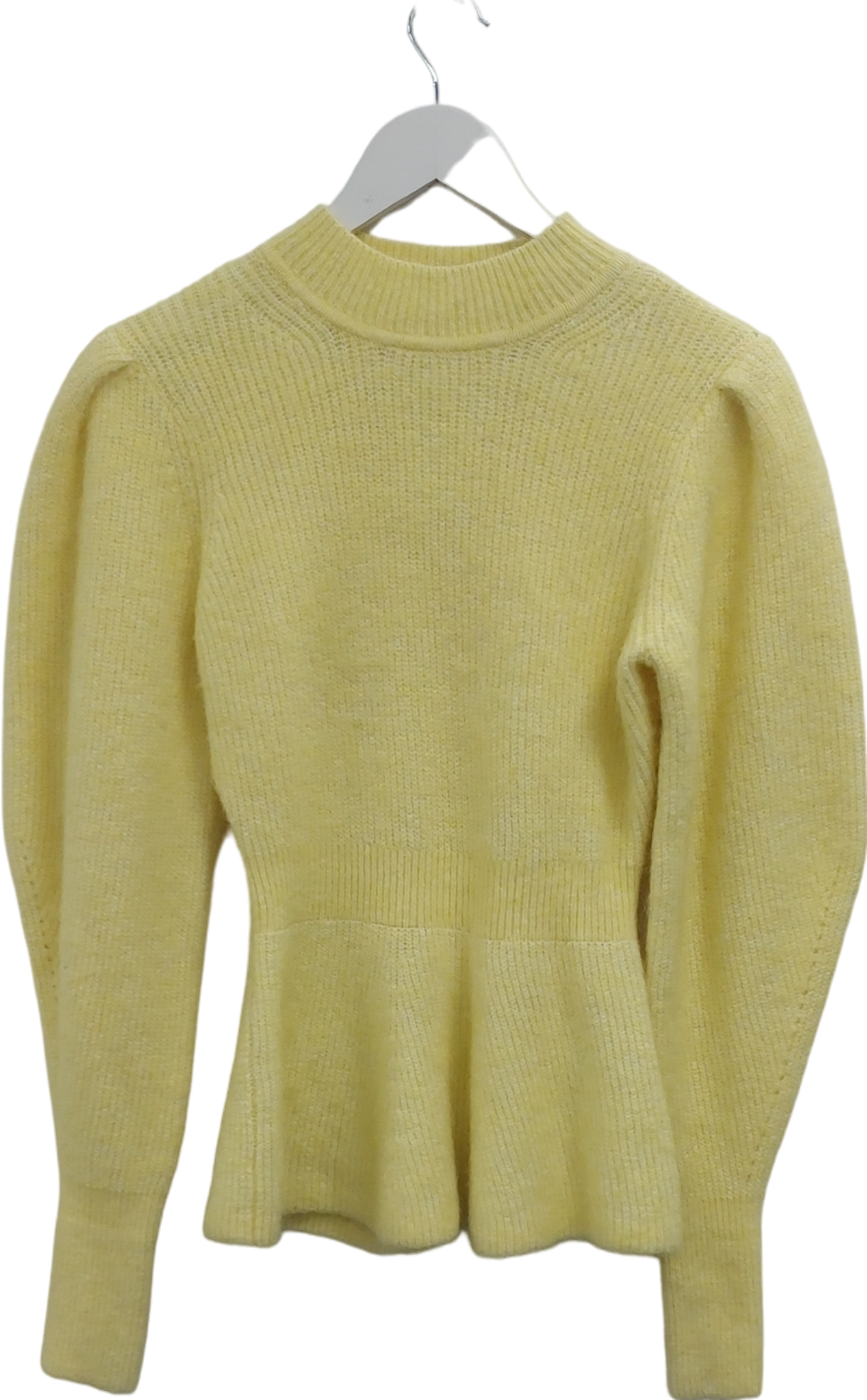 H&M Yellow Peplum Jumper UK XS