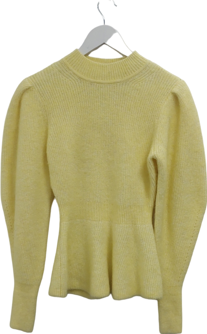 H&M Yellow Peplum Jumper UK XS