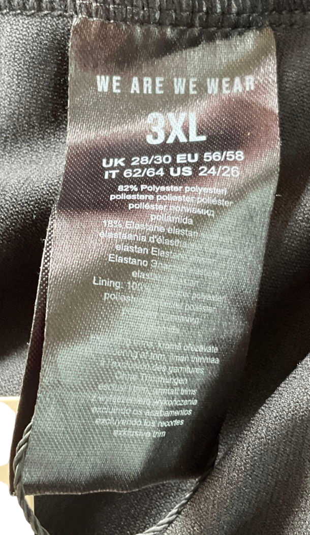 We Are We Wear Black Curve Sonia High Waist Brazilian Bikini Set UK XXXL