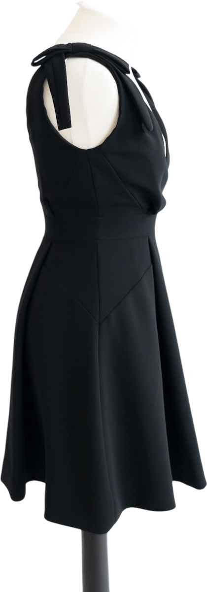 Whistles Black Bow Shoulder Mini Dress UK 6
