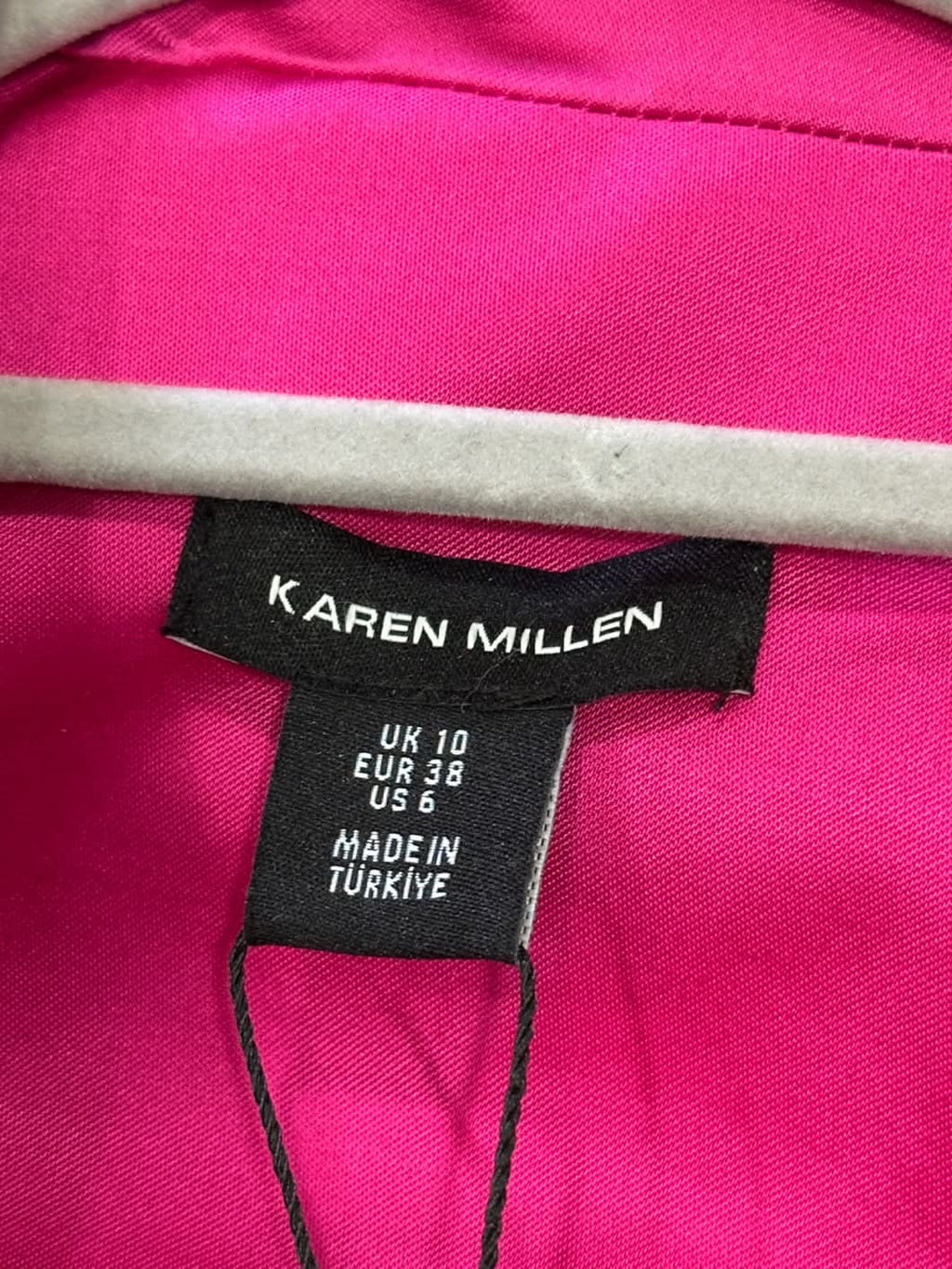 Karen Millen Pink Italian Wool Satin Contoured Open Back Blazer Dress UK 10