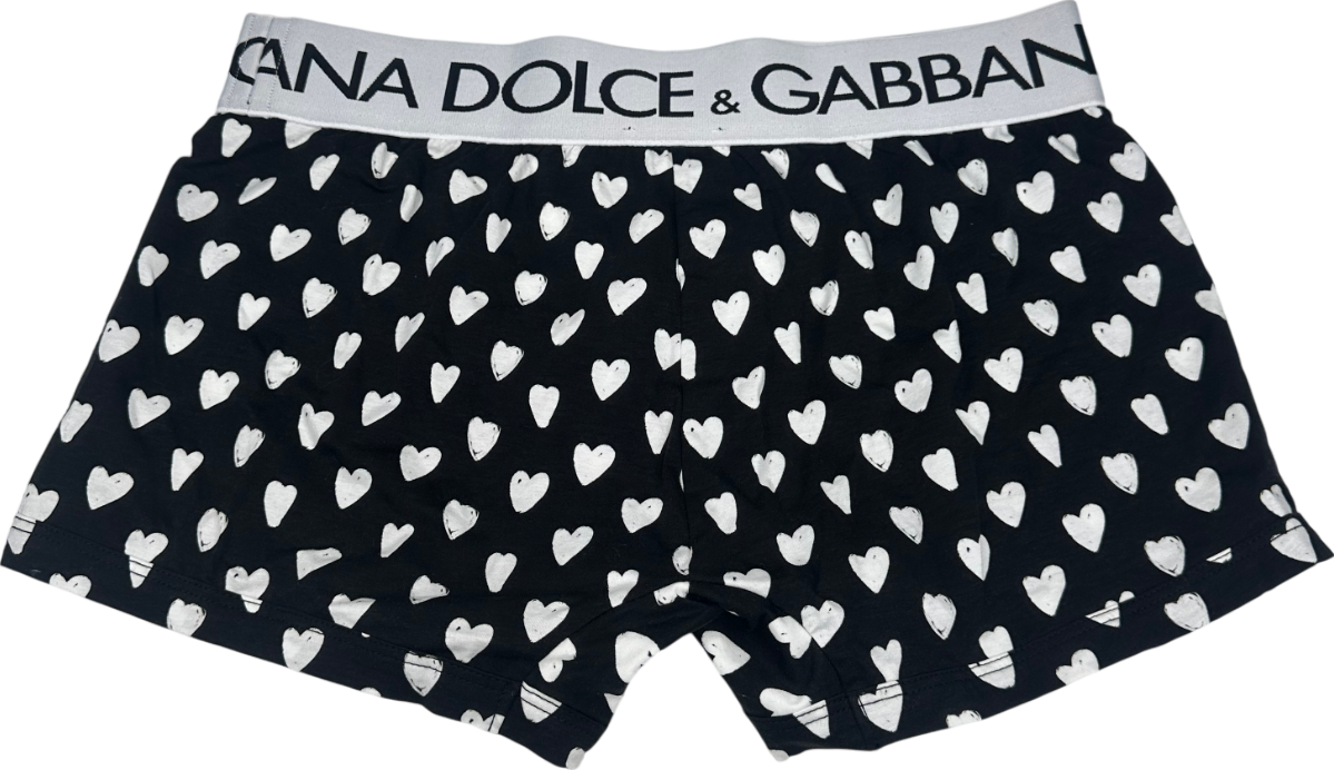 Dolce & Gabbana Black Heart Print Boxer Shorts W32