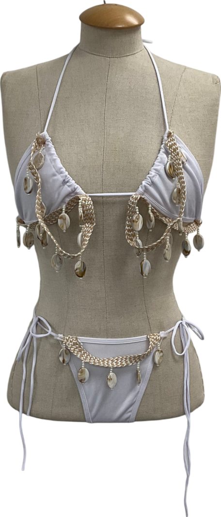 wolfe bay White Shell Bikini UK S