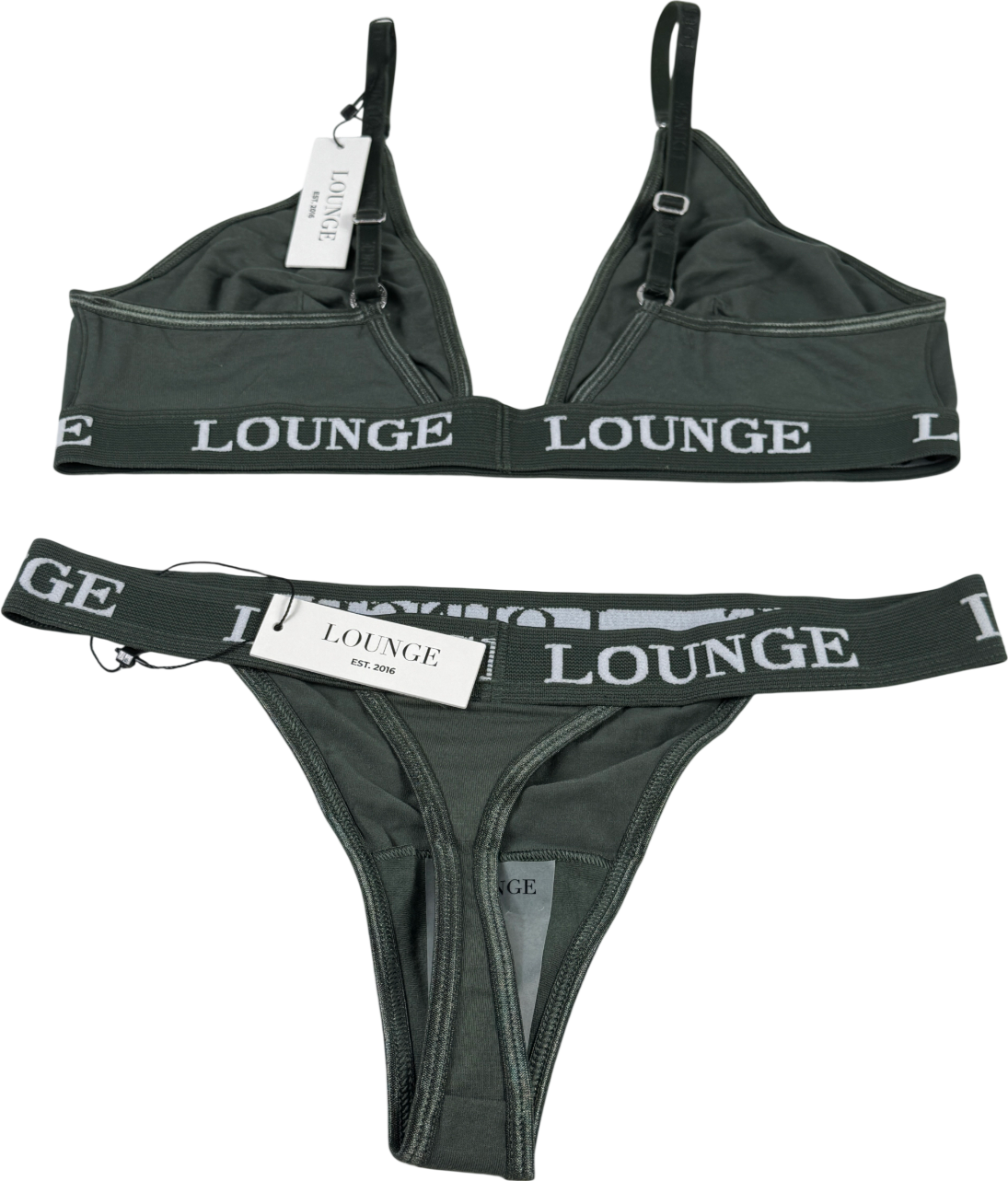 Lounge Underwear Green 2-piece Traingle Bra Uk S+ And Thong Set UK S
