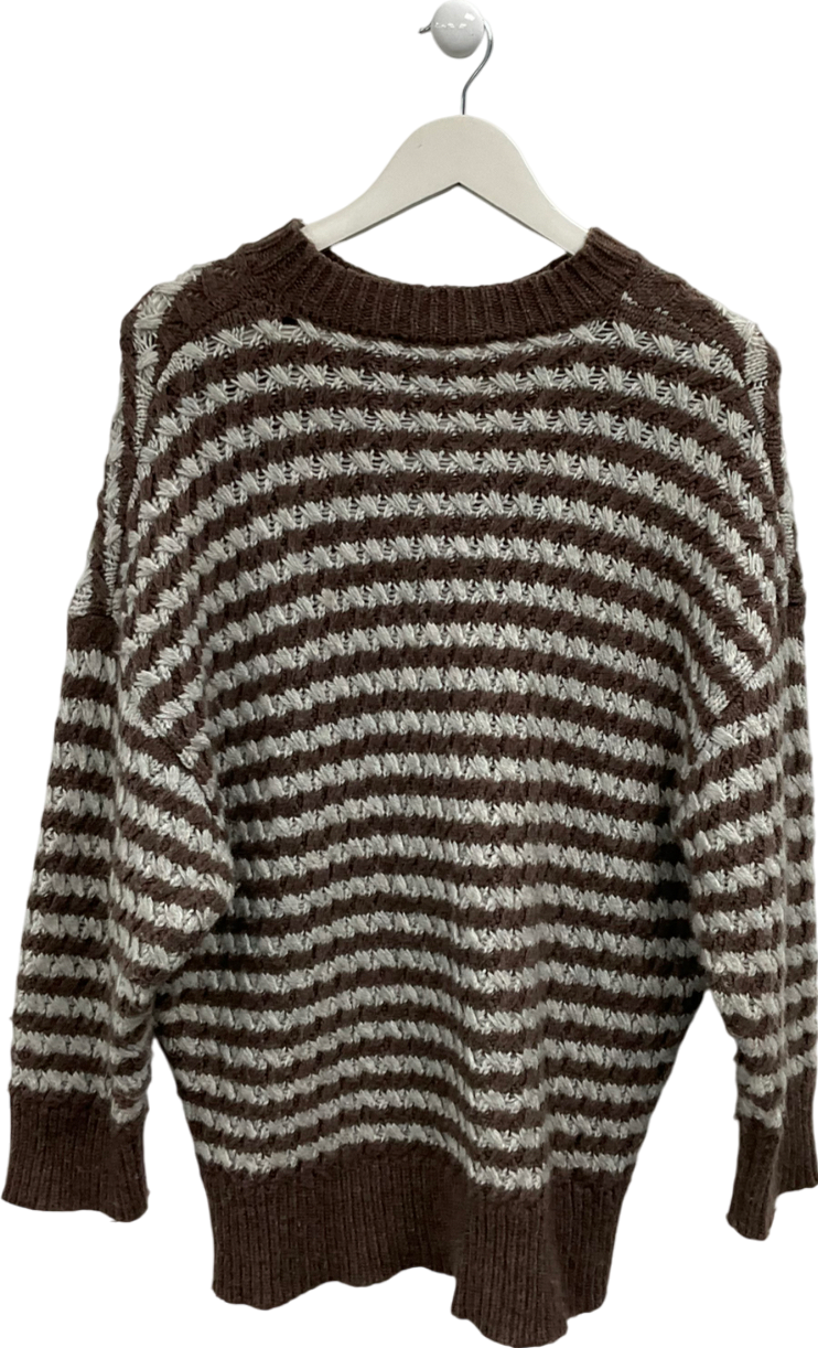 ZARA Brown Striped Knitted Sweater UK S