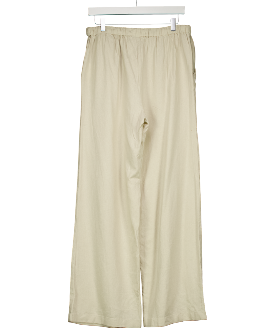 Threadbare Beige Wide Leg Linen Trousers UK 12