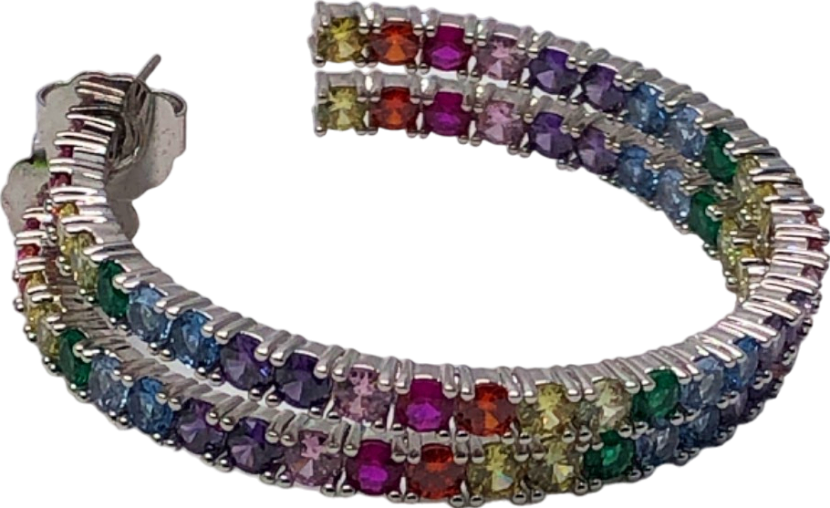 Celeste Starre Multi-Coloured Rainbow Hoop Earrings