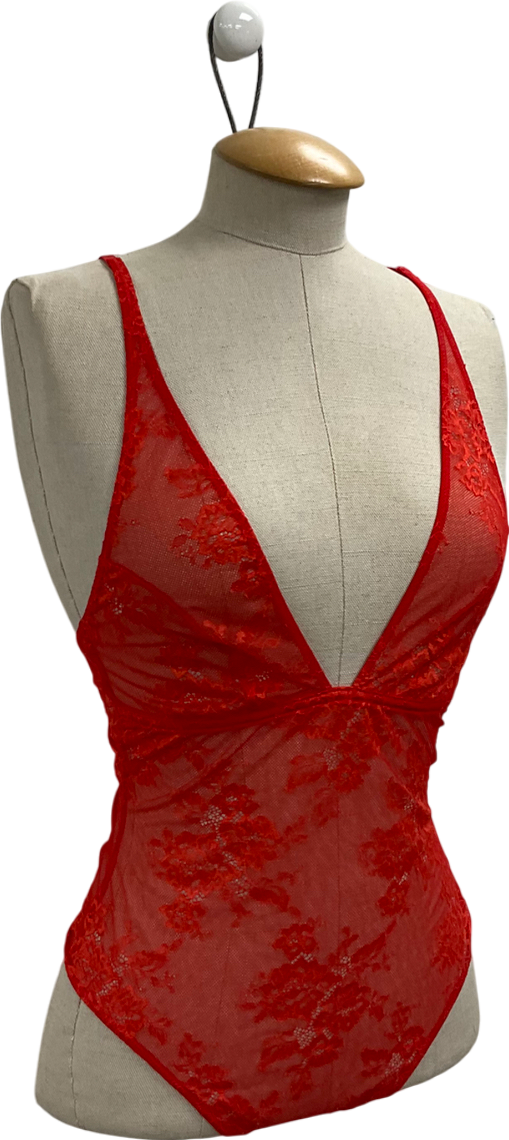 Understatement Red Floral Lace Bodysuit UK M