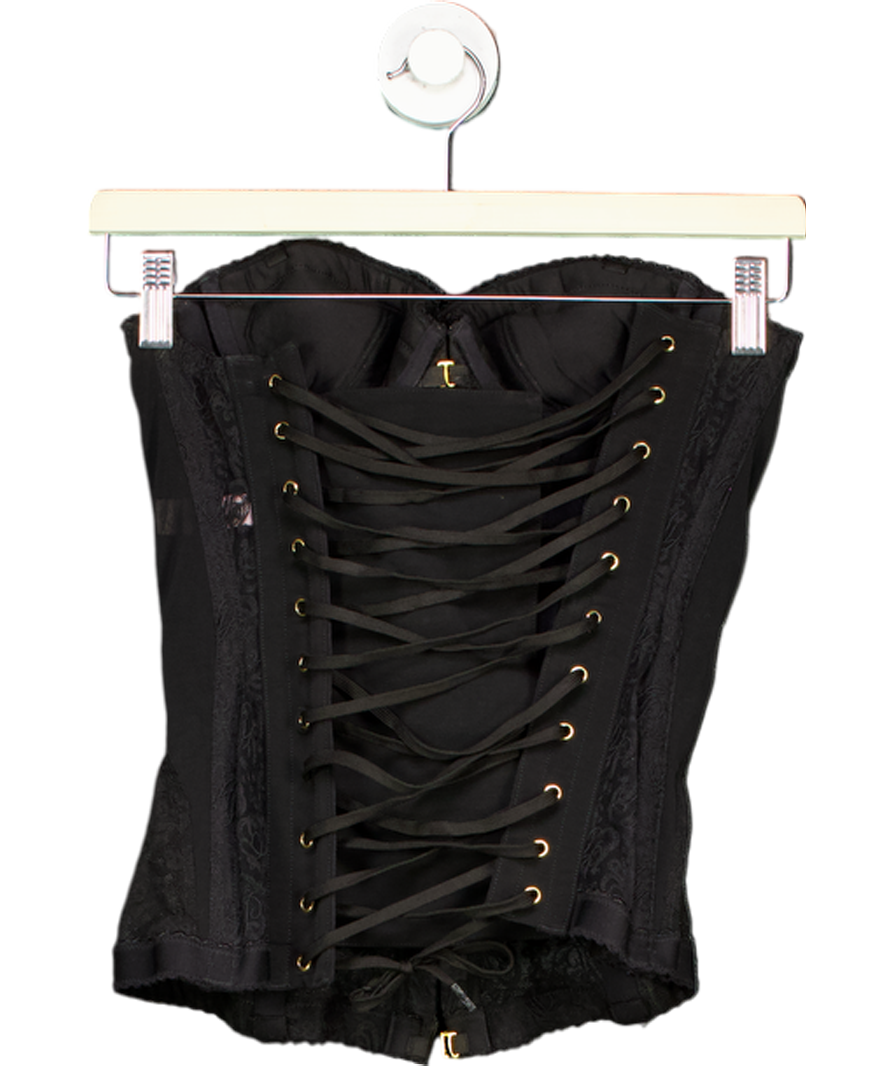 Agent Provocateur Black Mercy Lace And Mesh Paneled Corset UK 8