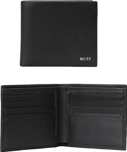 HUGO BOSS Black Highway Grained Leather 8 Card Logo Wallet BNIB