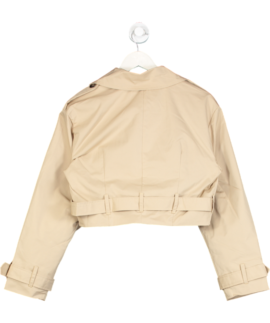 In The Style Beige Cropped Belted Trench Coat UK 10